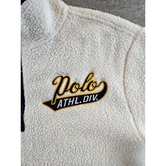 Polo Ralph Lauren Fleece Quarter Zip Youth Large 14-16 Polar White Sweatshirt - Picture 4 of 14